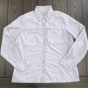 LL Bean Tropicwear UV Protection Long Sleeve Shirt Lilac Size L Granola Girl